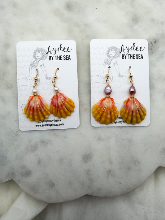 Sunrise shell pearl Earring