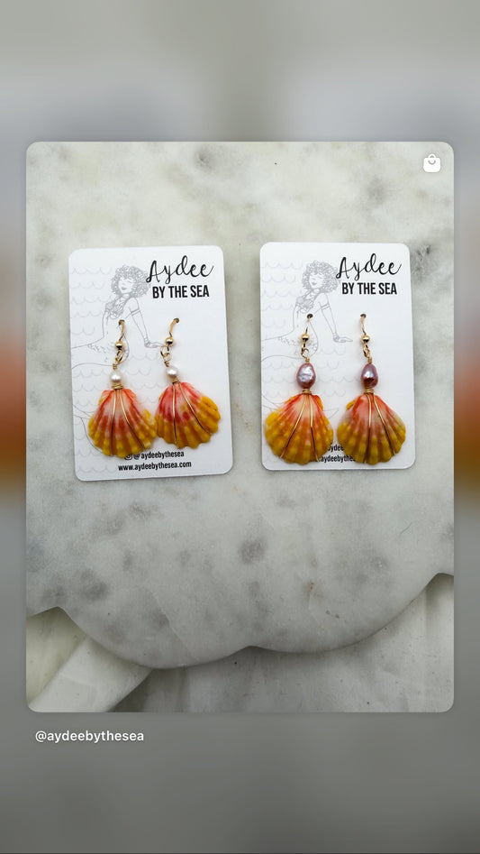 Sunrise shell pearl Earring