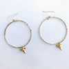 Shark Tooth Charm Hoop Earrings