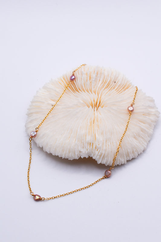 Pink Keshi Necklace