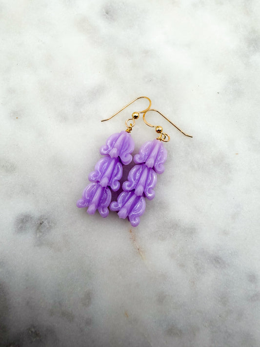 Purple Pua Kalaunu Bar Earrings