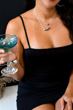 Sterling Silver Floating Silver Tone Tahitian Pearl Necklace