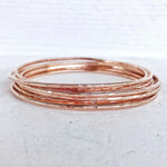 Rose Gold Hammered Bangles