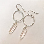 Raw Crystal Hoop Earrings