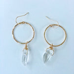 Raw Crystal Hoop Earrings