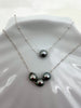 Sterling Silver Floating Silver Tone Tahitian Pearl Necklace