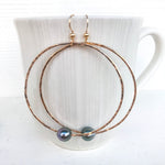 Tahitian Pearl Gold Hoops
