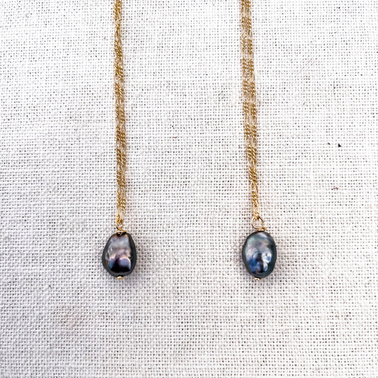 Keshi Tahitian Pearl Drop Necklace