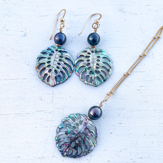 Abalone Monstera Leaf Set