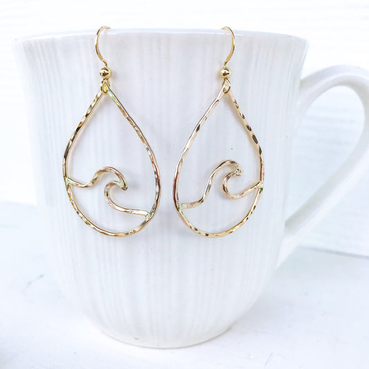 Wave Tear Drop Earrings