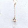Raw Crystal Quartz Lariat Necklace