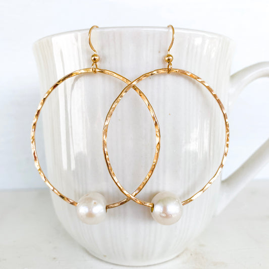 Pearl Hoop Earrings