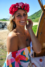 Monstera Drop Hoop Earrings